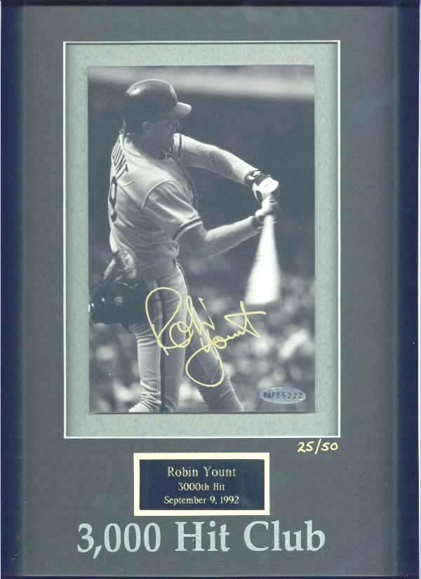  Robin Yount - UDA LIMITED EDITION Autographed 3,000 Hit Club photo (Brewer Baseball cards value