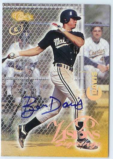  Ben Davis - 1996 Visions Signings AUTOGRAPHS Baseball cards value