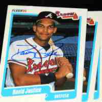 David Justice - 1990 Fleer #586 ROOKIE AUTOGRAPHED - Lot of (10) cards Baseball cards value