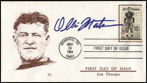  Ollie Matson - AUTOGRAPHED 1984 Jim Thrope 'FIRST DAY ISSUE' cachet Football cards value