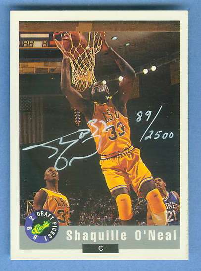  SHAQUILLE O'NEAL - 1992 Classics Draft Picks Promo AUTOGRAPH Basketball cards value
