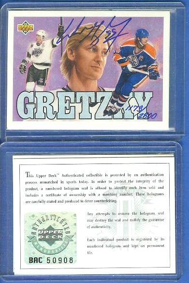  Wayne Gretzky - UDA AUTOGRAPHED - 1993 Upper Deck Heroes Hockey cards value