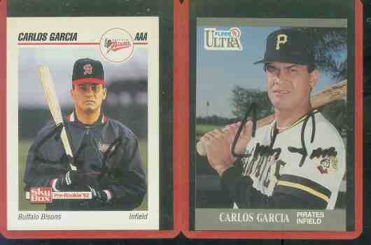 1991 Ultra + 1992 Skybox Carlos Garcia - Lot of (2) AUTOGRAPHED (Pirates) Baseball cards value