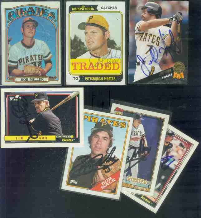   PITTSBURGH PIRATES - Lot (7) Autographed cards (all different players) Baseball cards value