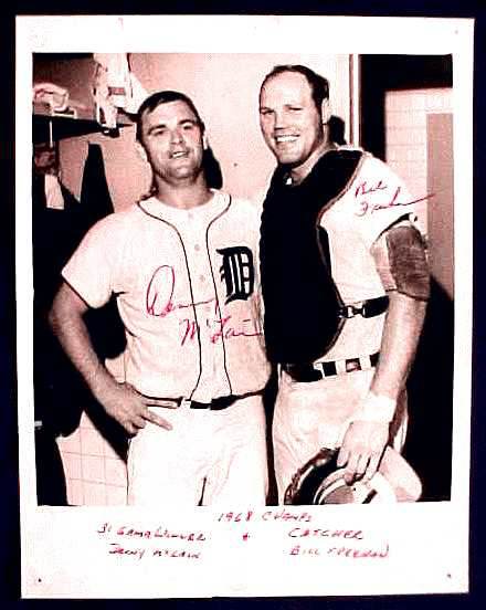 Denny McLain/Bill Freehan Dual Autographed 7x9 Photo '1968 Champs' Baseball cards value