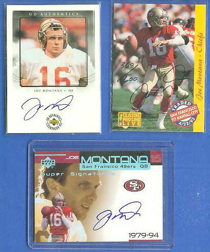  Joe Montana - 1998 UD Authentics AUTOGRAPHED Football cards value