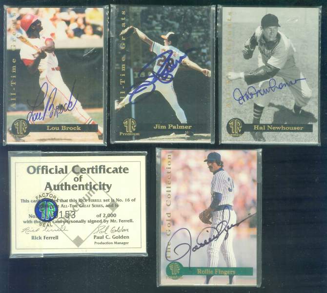  Rollie Fingers - 1993 Front Row Premium AUTOGRAPHED 5-card set Baseball cards value