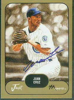  Juan Cruz - 2002 Just Minors PROSPECTS GOLD Certified AUTOGRAPH (Cubs) Baseball cards value