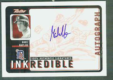  Gabe Kapler - 1999 UD Retro 'Inkredible' AUTOGRAPH (Tigers) Baseball cards value