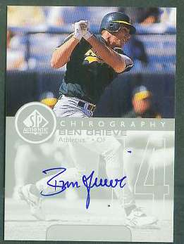  Ben Grieve - 1999 SP Authentic 'Chirography' AUTOGRAPH (A's) Baseball cards value