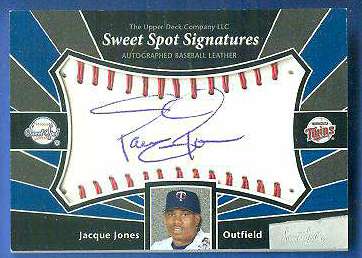  Jacque Jones - 2004 Sweet Spot Signatures AUTOGRAPHED BASEBALL Baseball cards value