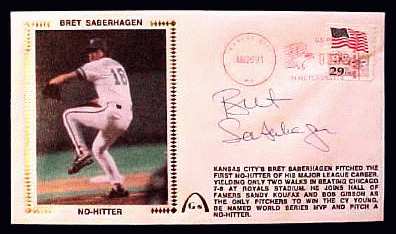  Bret Saberhagen - 1991 AUTOGRAPHED Gateway Cachet 'NO-HITTER' (Royals) Baseball cards value