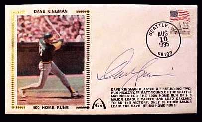  Dave Kingman - 1985 AUTOGRAPHED Gateway Cachet '400 HOME RUNS' (A's) Baseball cards value