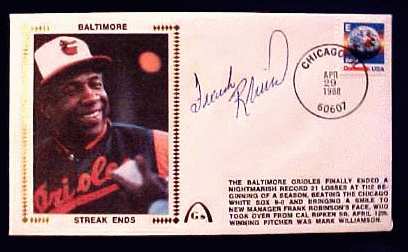  Frank Robinson - 1988 AUTOGRAPHED Gateway Cachet 'STREAK ENDS' (Orioles) Baseball cards value