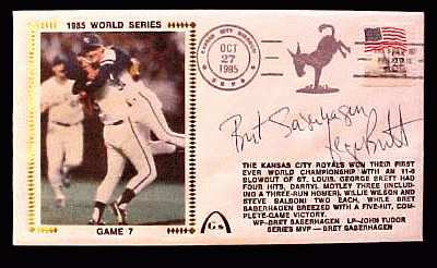  George Brett - 1985 DUAL AUTOGRAPHED Gateway Cachet 1985 WORLD SERIES G. # Baseball cards value