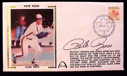 Pete Rose - 1984 AUTOGRAPHED Gateway Cachet '4,000 HITS' Baseball cards value