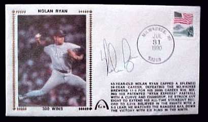  Nolan Ryan - 1990 AUTOGRAPHED Gateway Cachet '300 WINS' Baseball cards value