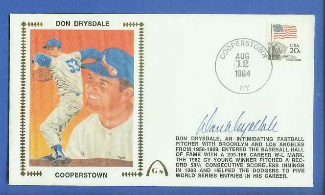  Don Drysdale - 1984 AUTOGRAPHED Gateway Cachet 'COOPERSTOWN' (Dodgers) Baseball cards value