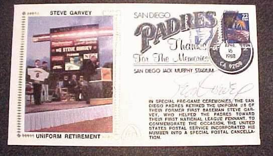  Steve Garvey - 1988 AUTOGRAPHED Gateway Cachet 'UNIFORM RETIREMENT' (Padre Baseball cards value