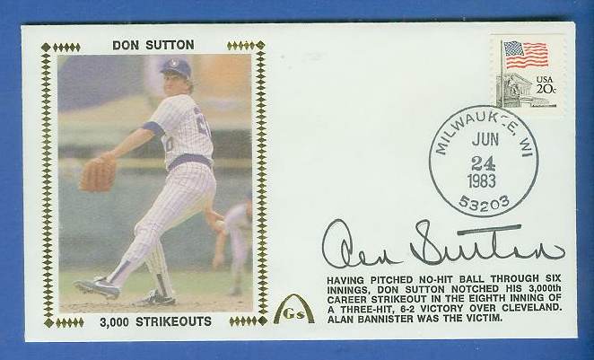  Don Sutton - 1983 AUTOGRAPHED Gateway Cachet '3,000 Strikeouts' Baseball cards value