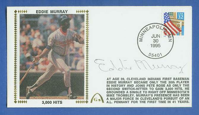  Eddie Murray - 1995 AUTOGRAPHED Gateway Cachet '3,000 HITS' Baseball cards value