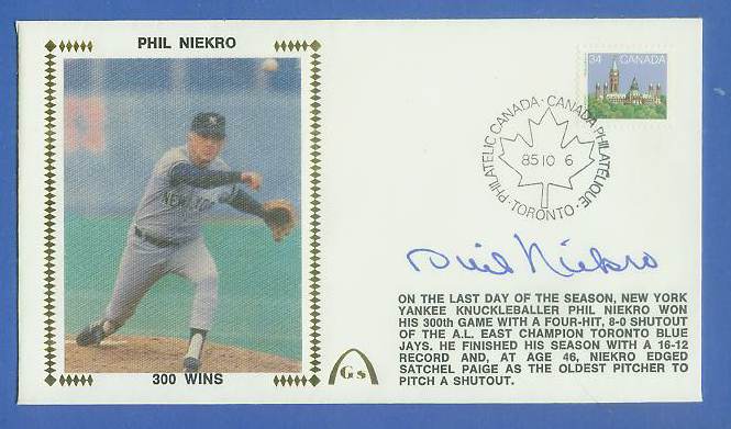  Phil Niekro - 1985 AUTOGRAPHED Gateway Cachet '300 WINS' Baseball cards value