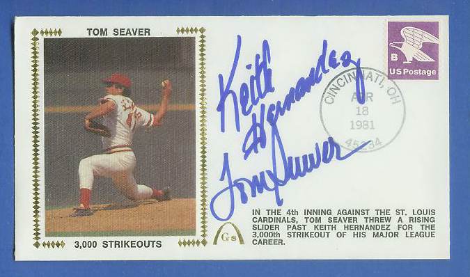  Tom Seaver - 1981 DUAL AUTOGRAPHED Gateway Cachet '3000 STRIKEOUTS' Baseball cards value