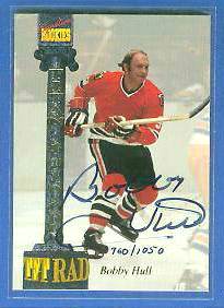  Bobby Hull - 1994-95 Signature Rookies Tetrad Titans AUTOGRAPH Hockey cards value