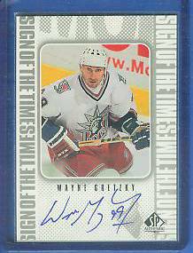   Wayne Gretzky - 1998-99 SP Authentic 'Sign of the Times' AUTOGRAPH #WG Hockey cards value