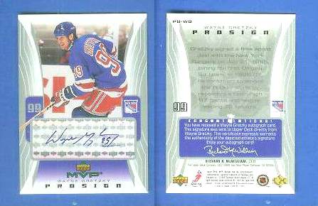 Wayne Gretzky - 2003-04 UD MVP #PS-WG 'PROSIGN' AUTOGRAPH (Rangers) Baseball cards value