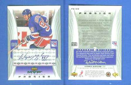   Wayne Gretzky - 2003-04 UD MVP #PS-WG 'PROSIGN' AUTOGRAPH (Rangers) Hockey cards value