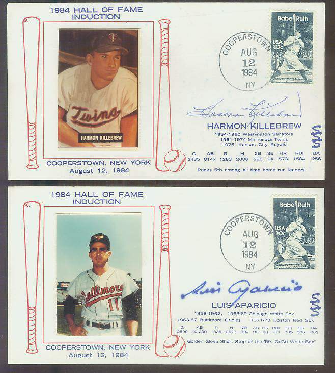  Luis Aparicio - 1984 AUTOGRAPHED 'Hall of Fame Induction' Cachet Baseball cards value