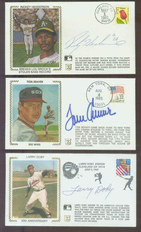  Larry Doby - l997 AUTOGRAPHED '50th Anniversary' Z-Cachet Baseball cards value