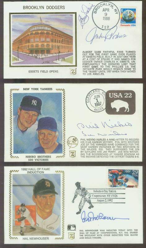  Johnny Podres/Clem Labine - l988 DUAL-AUTOGRAPHED Z-Cachet 'Ebbets Field' Baseball cards value