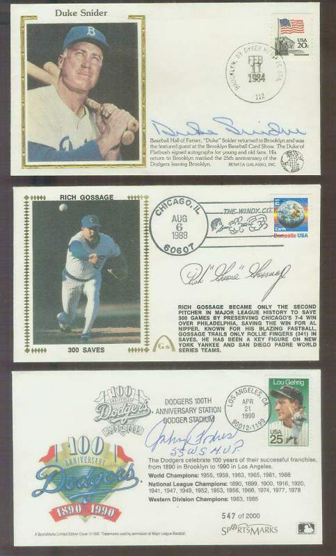  Johnny Podres - 1990 AUTOGRAPHED SportsMarks Cachet 'Dodgers 100th Anniv.' Baseball cards value