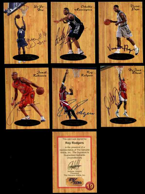 1997 Genuine Article 'Hardwood Signature Series' # 9 Adonal Foyle AUTOGRAPH Basketball cards value