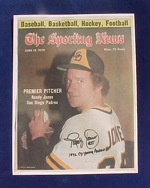  Randy Jones - AUTOGRAPHED SPORTING NEWS Cover (June 19,1976) (Padres) Baseball cards value