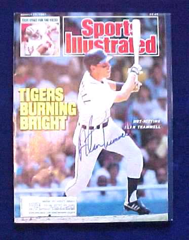  Alan Trammell - AUTOGRAPHED 1987 SPORTS ILLUSTRATED (Tigers) Baseball cards value