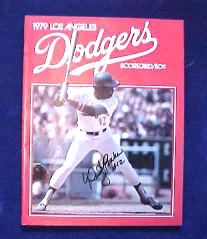  Dusty Baker - AUTOGRAPHED 1979 Dodgers 'Scorecard' Program Baseball cards value