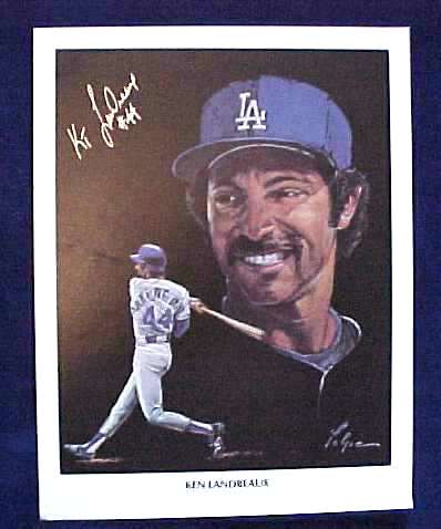  Ken Landreaux - AUTOGRAPHED 1982 Union Oil Print (Dodgers) Baseball cards value