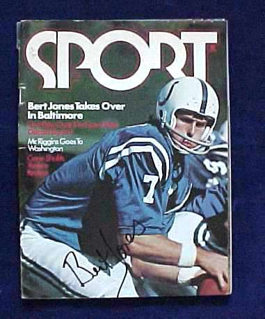 Bert Jones - AUTOGRAPHED 1976 SPORT Magazine (Colts) Football cards value