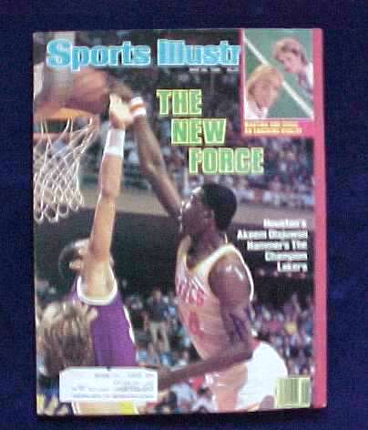  Akeem Olajuwon - AUTOGRAPHED 1986 Sports Illistrated (Rockets) Basketball cards value