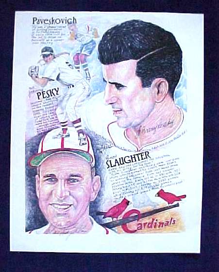  Enos Slaughter/Johnny Pesky - AUTOGRAPHED 11x14 Print (Cardinals/Red Sox) Baseball cards value