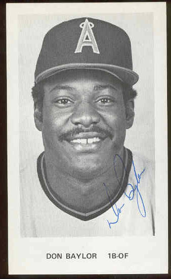  Don Baylor - AUTOGRAPHED Team-Issued Postcard (Angels) Baseball cards value