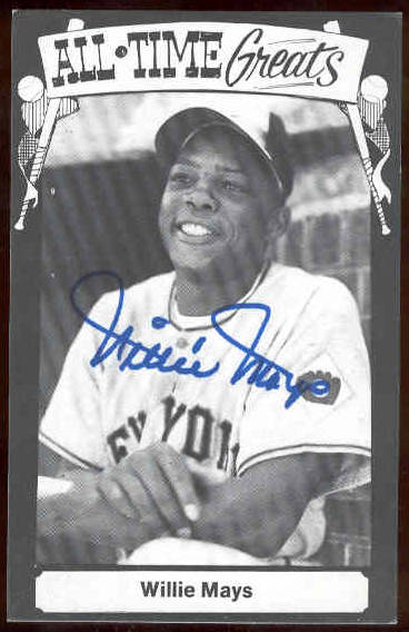  Willie Mays - AUTOGRAPHED 1975 TCMA 'All-Time Greats' Postcard (Giants) Baseball cards value