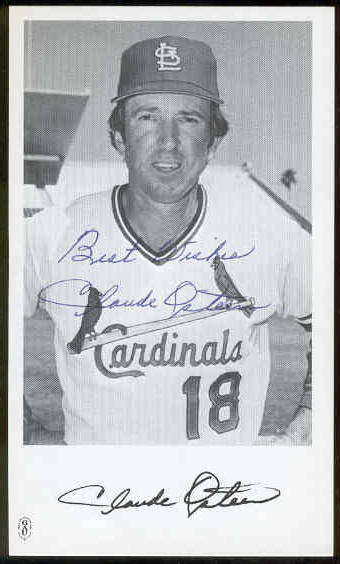  Claude Osteen - AUTOGRAPHED Team-Issued Postcard (Cardinals) Baseball cards value
