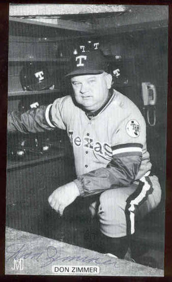  Don Zimmer - AUTOGRAPHED J.D. McCarthy Postcard (Rangers) Baseball cards value