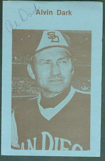  Alvin Dark - AUTOGRAPHED Christian Pamphlet (Padres) Baseball cards value
