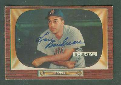 1955 Bowman # 89 Lou Boudreau AUTOGRAPHED (Kansas City A's) Baseball cards value