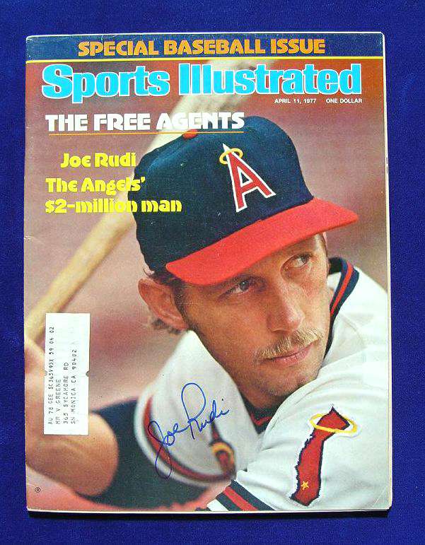  Joe Rudi - AUTOGRAPHED 1977 SPORTS ILLUSTRATED (Angels) Baseball cards value